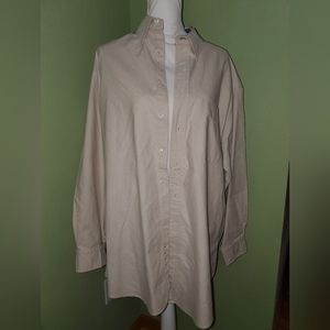 Vintage Tommy Hilfiger tan long.sleeve button down. 16.5 32-33.